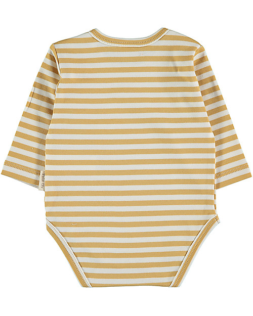 Petit Oh! Baby Basic Body with Long Sleeves - Amber Stripes - 100% Pima Cotton Long Sleeves Bodies