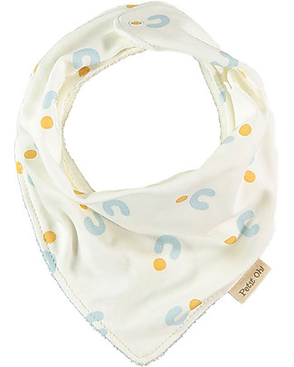 Petit Oh! Bandana Bib - Puna Blue/Ambar - Cotton and Towel Bandana Bibs