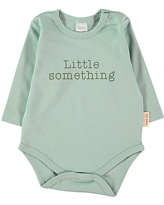 Petit Oh! Body with Long Sleeves - Frase Aqua - 100% Pima Cotton Long Sleeves Bodies