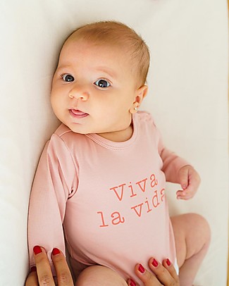 Petit Oh! Body with Long Sleeves - Frase Rose - 100% Pima Cotton Long Sleeves Bodies