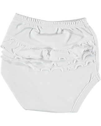 Petit Oh! Braguita Poppy Nappy Cover - White - Pima Cotton Shorts