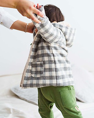 Petit Oh! Ceci Wool and Fleece Coat - Grey - Warm and Comfy Coats