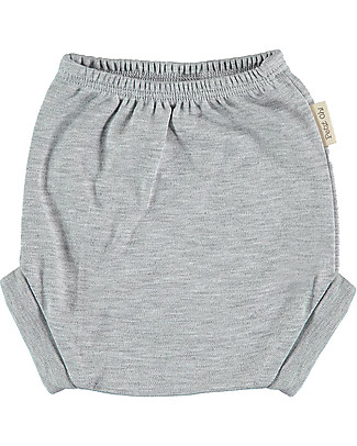 Petit Oh! Chic Nappy Cover - Grey - Pima Cotton Shorts