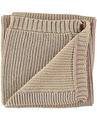 Petit Oh! Claudia Knitted Blanket - Camel - 70x70cm - 100% Cachemire Muslin Swaddle