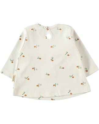 Petit Oh! Ema Long Sleeved T-Shirt - Satelite Vainilla - 100% Pima Cotton Long Sleeves Tops