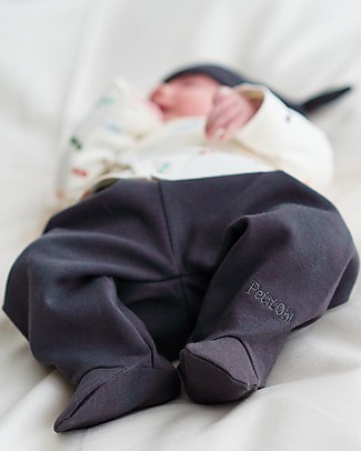Petit Oh! Footed Pant - Iron - 100% Pima Cotton Trousers