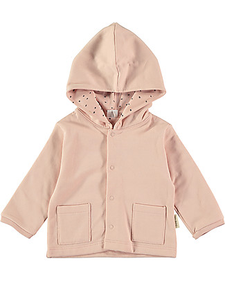 Petit Oh! Hooded and Reversible Mica Jacket - Rose - 100% Flannel Cotton Cardigans