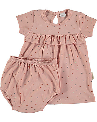 Petit Oh! Jude Dress with knickers - Pink/Dots - 100% pima organic Special Occasion