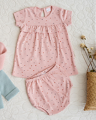 Petit Oh! Jude Dress with knickers - Pink/Dots - 100% pima organic Special Occasion