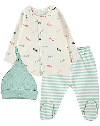 Petit Oh! Kelly Set with Tee + Pants + Hat - Gus Multicolor - 100% Pima Cotton Gift Set