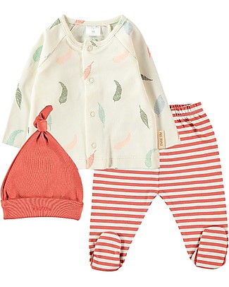 Petit Oh! Kelly Set with Tee + Pants + Hat - Parrot Multicolor - 100% Pima Cotton Gift Set