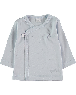 Petit Oh! Kimono Side-Snap Tee - Plumeti blue - 100% Pima Cotton Long Sleeves Tops