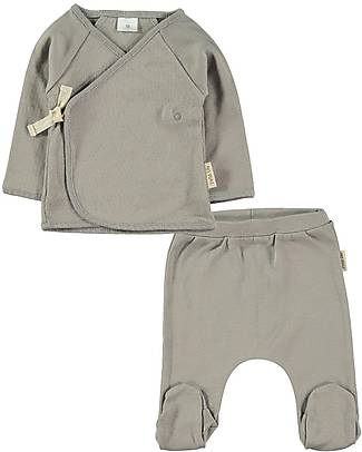 Petit Oh! Liam Baby Set with Tee and Pants - Grey - 100% Pima Cotton Sets And Co-Ords