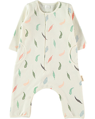 Petit Oh! Lola Long Sleeved Romper - Parrot Multicolor - 100% Flannel Cotton Babygrows