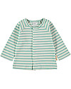Petit Oh! Long Sleeved Petra Shirt - Aqua and Vanilla Stripes - 100% Pima Cotton Long Sleeves Tops