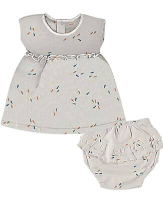 Petit Oh! Martina Dress - Vanilla Petals - Pima Cotton - Extra Nappy Cover! Dresses_
