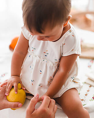 Petit Oh! Martina Dress - Vanilla Petals - Pima Cotton - Extra Nappy Cover! Dresses_