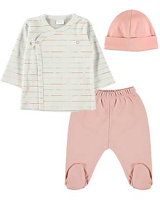 Petit Oh! Mati Set with Tee Pants and Hat - Onda Rose - 100% Pima Cotton Sets And Co-Ords