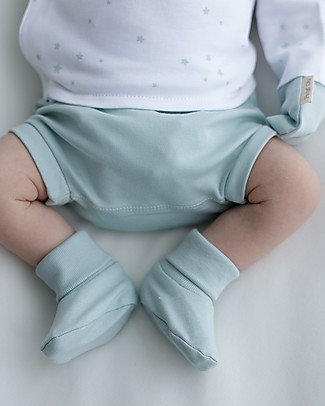Petit Oh! Newborn Booties - Aqua - Pima Cotton Shoes