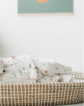 Petit Oh! Nilo Footed Pants - Moon Multicolor - 100% Cotton Flannel Trousers