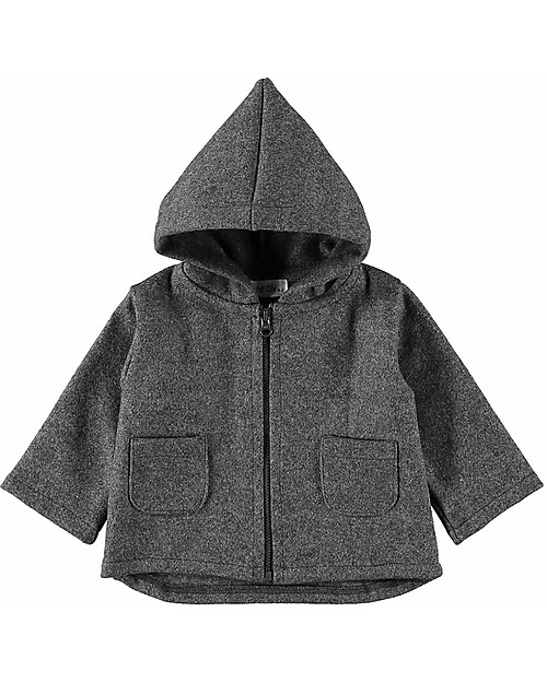 Petit Oh! Noni Fleece Coat - Iron - 100% Cotton Flannel Jackets