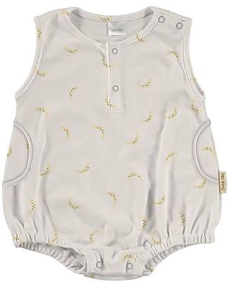 Petit Oh! One-Piece Adam Romper - Bani Vainilla - Pima Cotton Short Rompers