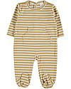 Petit Oh! Pelele Urban Romper - Terracotta Stripes - 100% Pima Cotton Babygrows