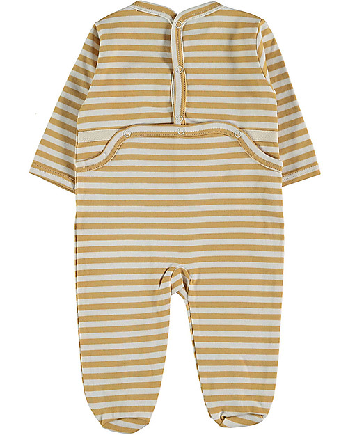 Petit Oh! Pelele Urban Romper - Terracotta Stripes - 100% Pima Cotton Babygrows