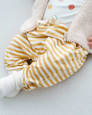 Petit Oh! Pepper Pant with Rubber Band - Amber Stripes - Pima Cotton Trousers