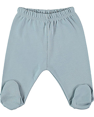 Petit Oh! Polaina Footed Pant - Blue - 100% Pima Cotton Trousers
