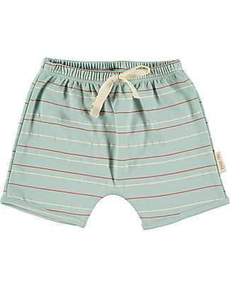 Petit Oh! Ringo Shorts - Aqua Stripes - 100% Pima Cotton Shorts