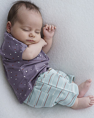 Petit Oh! Ringo Shorts - Aqua Stripes - 100% Pima Cotton Shorts