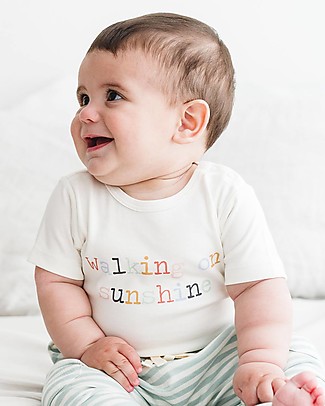 Petit Oh! Short Sleeve Body Basic - Vainilla Walking - Pima Cotton Short Sleeves Bodies