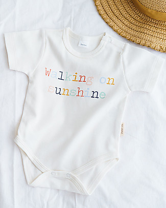 Petit Oh! Short Sleeve Body Basic - Vainilla Walking - Pima Cotton Short Sleeves Bodies