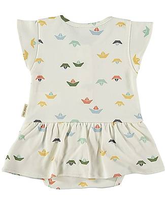 Petit Oh! Short Sleeve Nala Dress with Nappy Cover - Sail Multicolor - 100% Pima Cotton Dresses_
