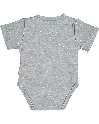 Petit Oh! Short Sleeved Side Snap Body - Plumeti Grey - 100% Pima Cotton Short Sleeves Bodies