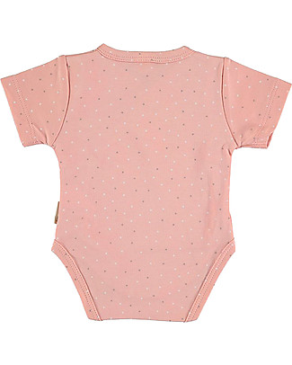 Petit Oh! Short Sleeved Side Snap Body - Plumeti Rose - 100% Pima Cotton Short Sleeves Bodies
