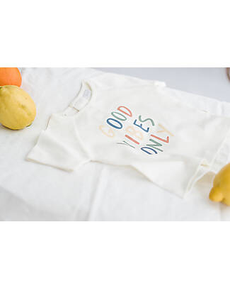 Petit Oh! Short Sleeves Kate Shirt - Good Vibes Vainilla - Pima Cotton T-shirts