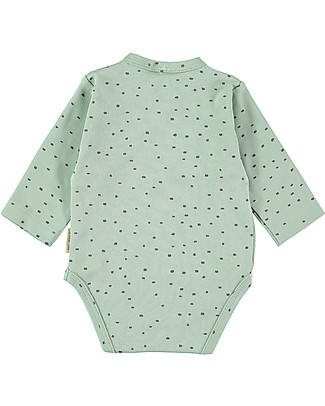 Petit Oh! Side Snap Body with Long Sleeves - Pin Aqua - 100% Pima Cotton Long Sleeves Bodies