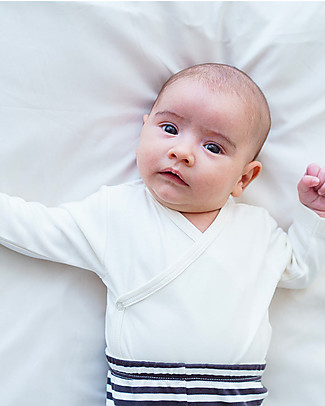 Petit Oh! Side Snap Body with Long Sleeves - White - 100% Pima Cotton Long Sleeves Bodies