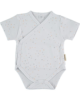 Petit Oh! Side Snap Body with Short Sleeved - Mix Star Rose - 100% Pima Cotton Short Sleeves Bodies