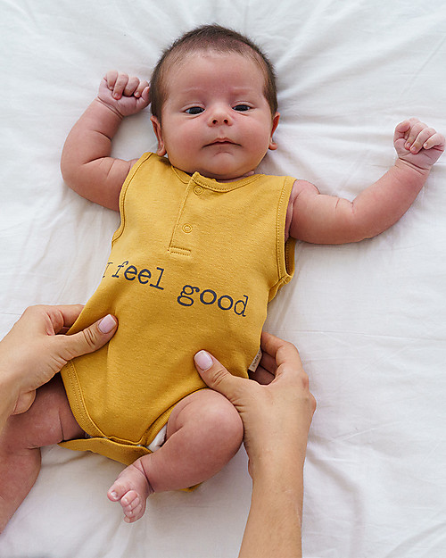 Petit Oh! Sleeveless Body Patu - I Feel Good - Pima Cotton Short Sleeves Bodies