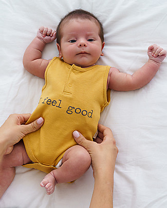 Petit Oh! Sleeveless Body Patu - I Feel Good - Pima Cotton Short Sleeves Bodies