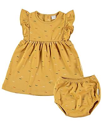Petit Oh! Sleeveless Isa Dress - Wave Ambar - Pima Cotton - with Nappy Cover in Case of Need! Dresses_