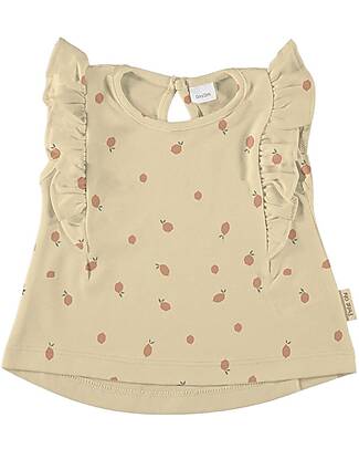 Petit Oh! Sleeveless Romy T-Shirt - Citric Yellow - Pima Cotton - with Ruffles Tank Tops