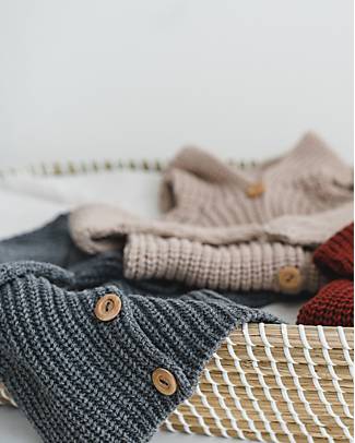 Petit Oh! Ventu Coat - Grey - Cotton and Cachemire Cardigans