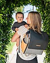 Petunia Pickle Bottom Boxy Backpack - Camel and Graphite - Roomy with Smart Details and Integrated Changing Pad Changing Backpack