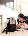 Petunia Pickle Bottom Boxy Backpack - Sand and Black - Roomy with Smart Details and Integrated Changing Pad Changing Backpack
