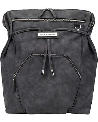 Petunia Pickle Bottom Cinch Convertible Backpack - Dark Grey - Versatile and Clever in Matte Leatherette Backpack