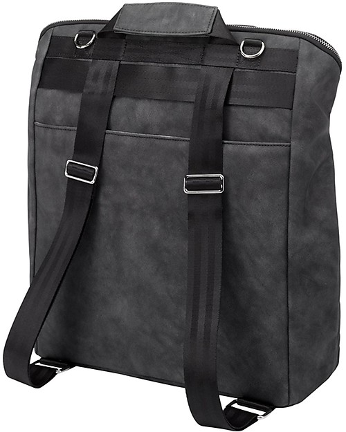 Petunia Pickle Bottom Cinch Convertible Backpack - Dark Grey - Versatile and Clever in Matte Leatherette Changing Backpack